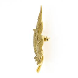 Vintage Tiffany & Co 18k Yellow Gold Hand Etched Realistic Maple Leaf Pin Brooch