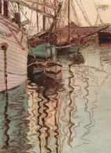 Egon Schiele - Sailboats In Wellenbewegtem Water (The Port Of Trieste)