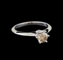 14KT White Gold 0.70 ctw Round Cut Fancy Brown Diamond Solitaire Ring