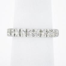 Classic Platinum 1.90 ctw Round Prong Set Diamond Eternity Stack Wedding Band Ri