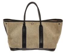 Hermes Beige Canvas Garden Party Tote Bag