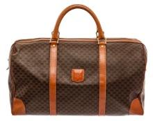 Celine Brown Leather Macadam Duffle Bag