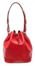 Louis Vuitton Red Epi Leather Noe Shoulder Bag