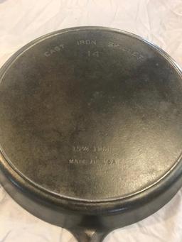 Unmarked #14 Griswold Cast Iron Skillet