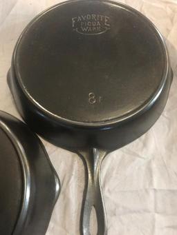 2 Favorite #8 Cast Iron Skillets, selling times the money