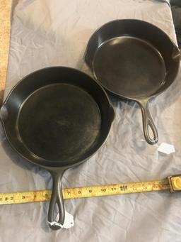 2 Favorite #8 Cast Iron Skillets, selling times the money