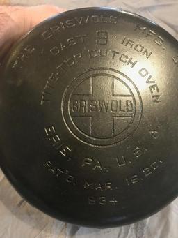 Griswold #9 Large Block Logo Cast Iron Dutch Oven