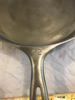 #12 Unmarked USA Made Cast Iron Skillet