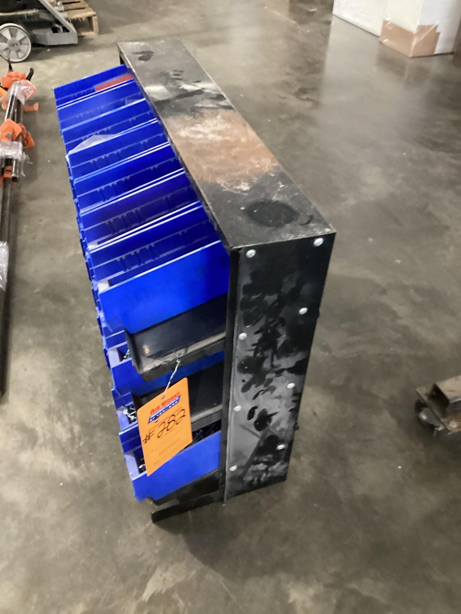 Parts Bins With Stand and Contents