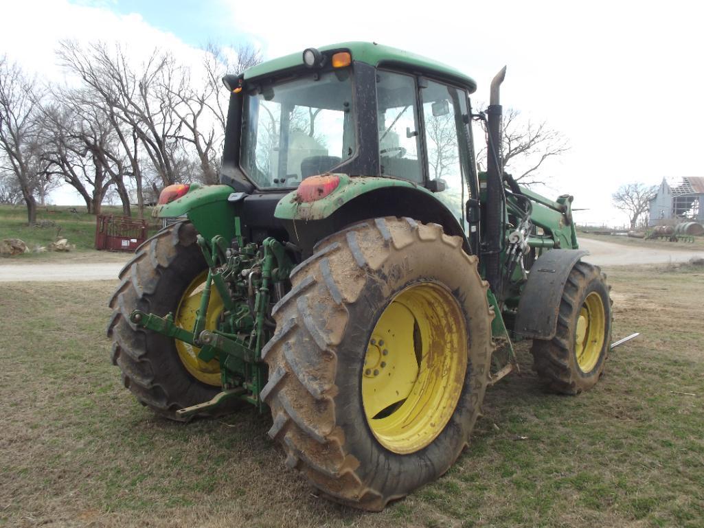 2012 JOHN DEERE 7230 FWA FARM TRACTOR, S/N HJCH731807, JD H340 FRONT END LOADER, CAB,