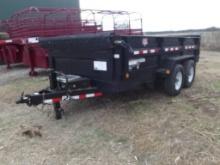 2018 PJ D7142 T/A DUMP TRAILER, S/N 4P5D71422K1292857, 7K AXLES, TARP, SOLAR CHARGER..., BILL OF SAL