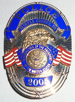 -Rare- 2005 -President George W. Bush- Inauguration Badge - Fairfax County, VA Police