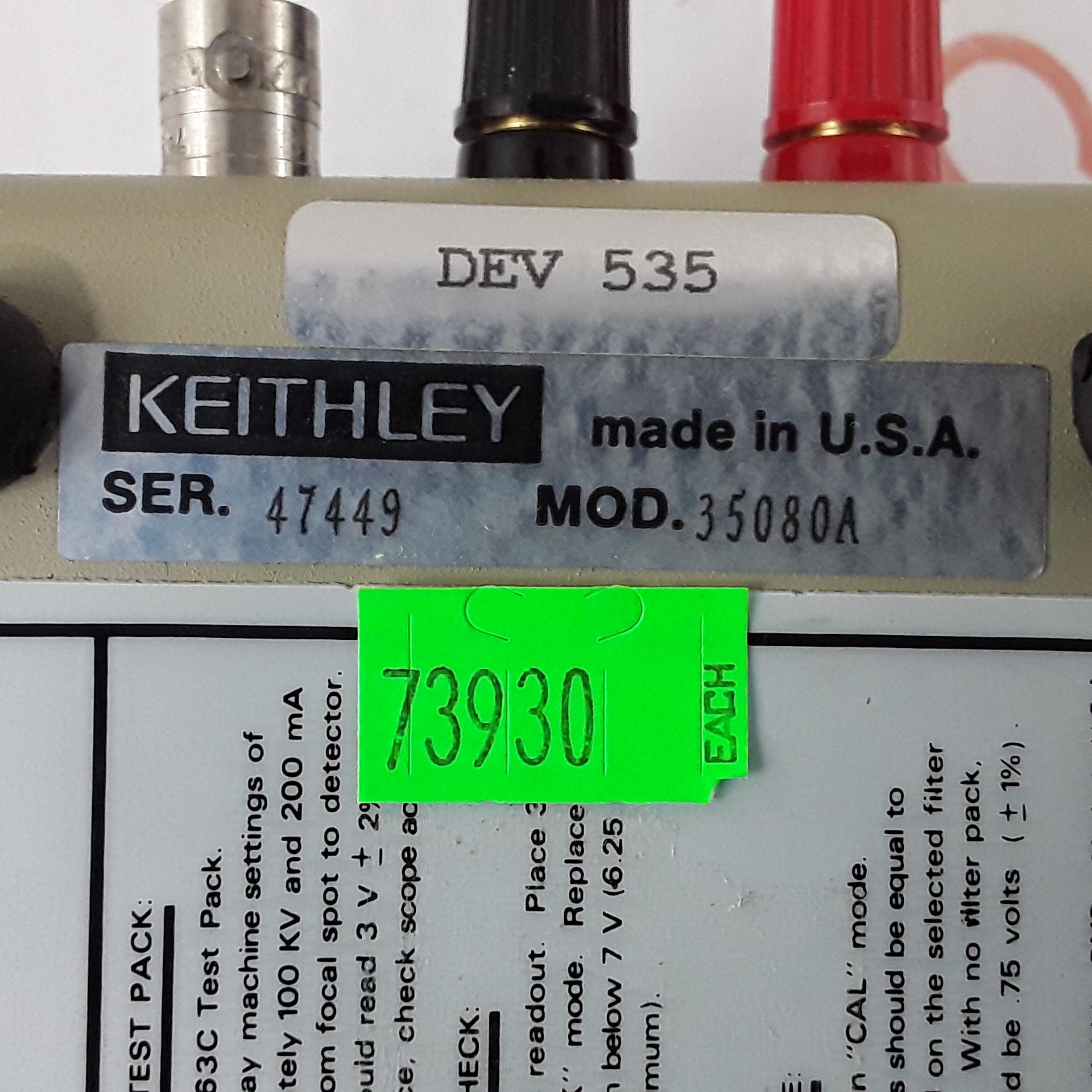 Keithley Instruments 35080A kVp Divider Xray Meter - 350454