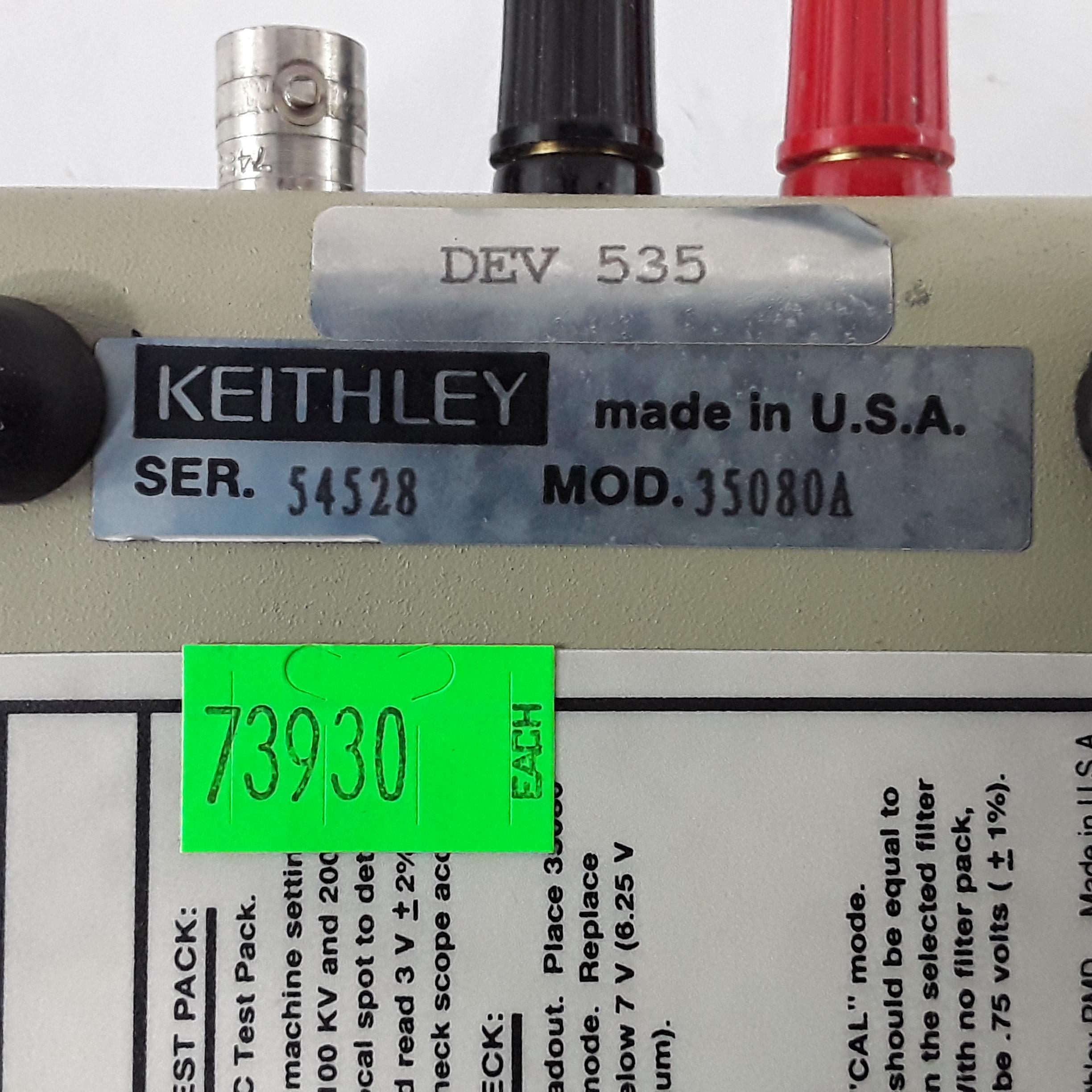 Keithley Instruments 35080A kVp Divider Xray Meter - 350048