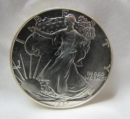 1987 SILVER EAGLE 1 OZ. FINE SILVER