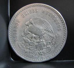 1947 MEXICAN 5 PESOS SILVER AZTEC CHIEFTAIN CUAHTEMOC