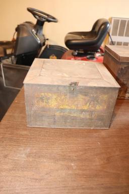 (3) Vintage metal boxes