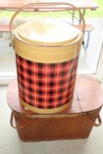 Vintage Cooler & Picnic Basket