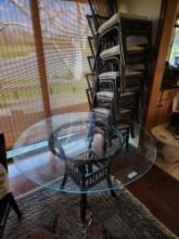 Round Glasstop Kitchen Table & (6) Chairs