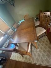 SOLID WOOD KITCHEN TABLE 44X84 WITH 6 CHAIRS