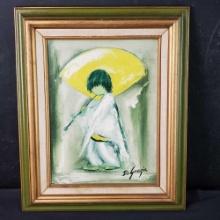 Framed oil/canvas artwork titled Piccolo Pete signed De Grazia