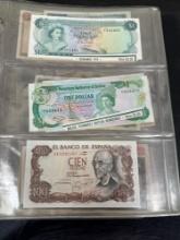 Binder Of World Banknotes Canada Hungary China Peru Bulgaria And More