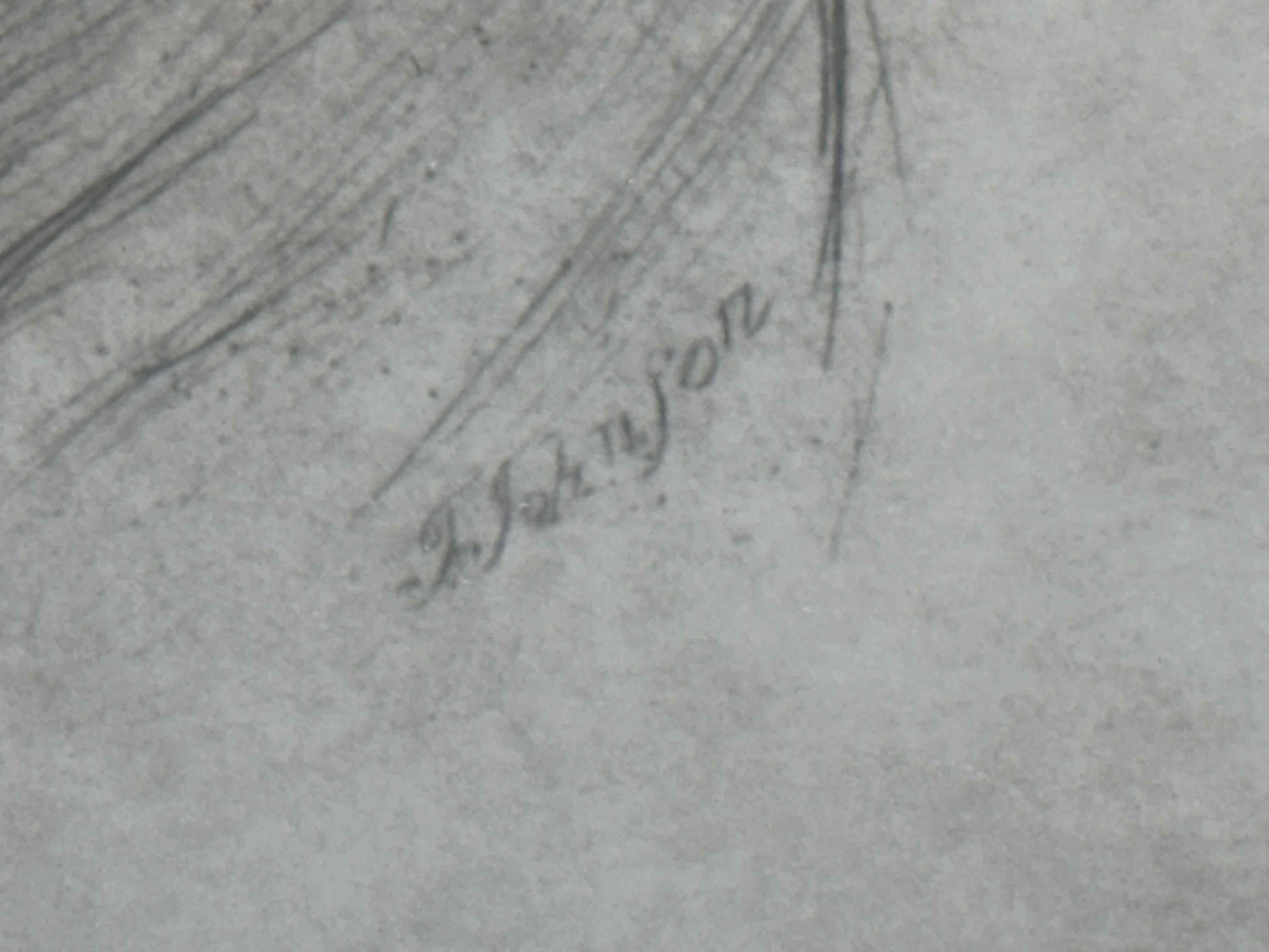 Antique SignedFramed Lincoln Etching 1892 J. Johnson