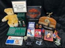 Bowling Trophy Clock, Harley Davidson Calendar, FAO Schwartz Bear more