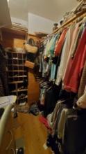 Walk in closet contents cothing shoes handags linnen etc. @ Farm