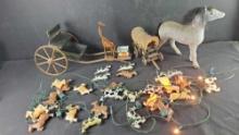 Misc. horse lights buggy wagon statue jeraffe figure etc