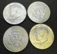 4x 1964 Kennedy Half Dollars 90% Silver Coins