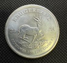 2021 South Africa 1 Troy Oz .999 Fine Silver Krugerrand Bullion Coin