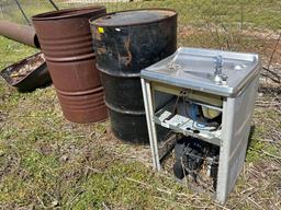 55-Gallon Drums & Water Fountain