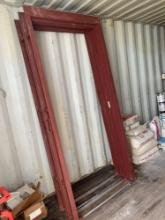 Red Metal Door Frame