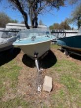 1968 silver line 15 ft v hull inboard boat with trailer
