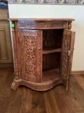 Two door wooden cabinet- carved wood