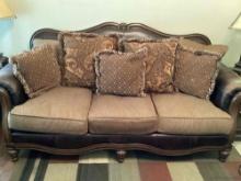 Beautiful fabric and leather sofa