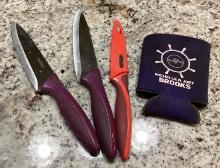 kitchen knives and a koozie