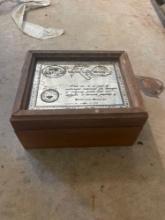 antique wooden marble cave mining box