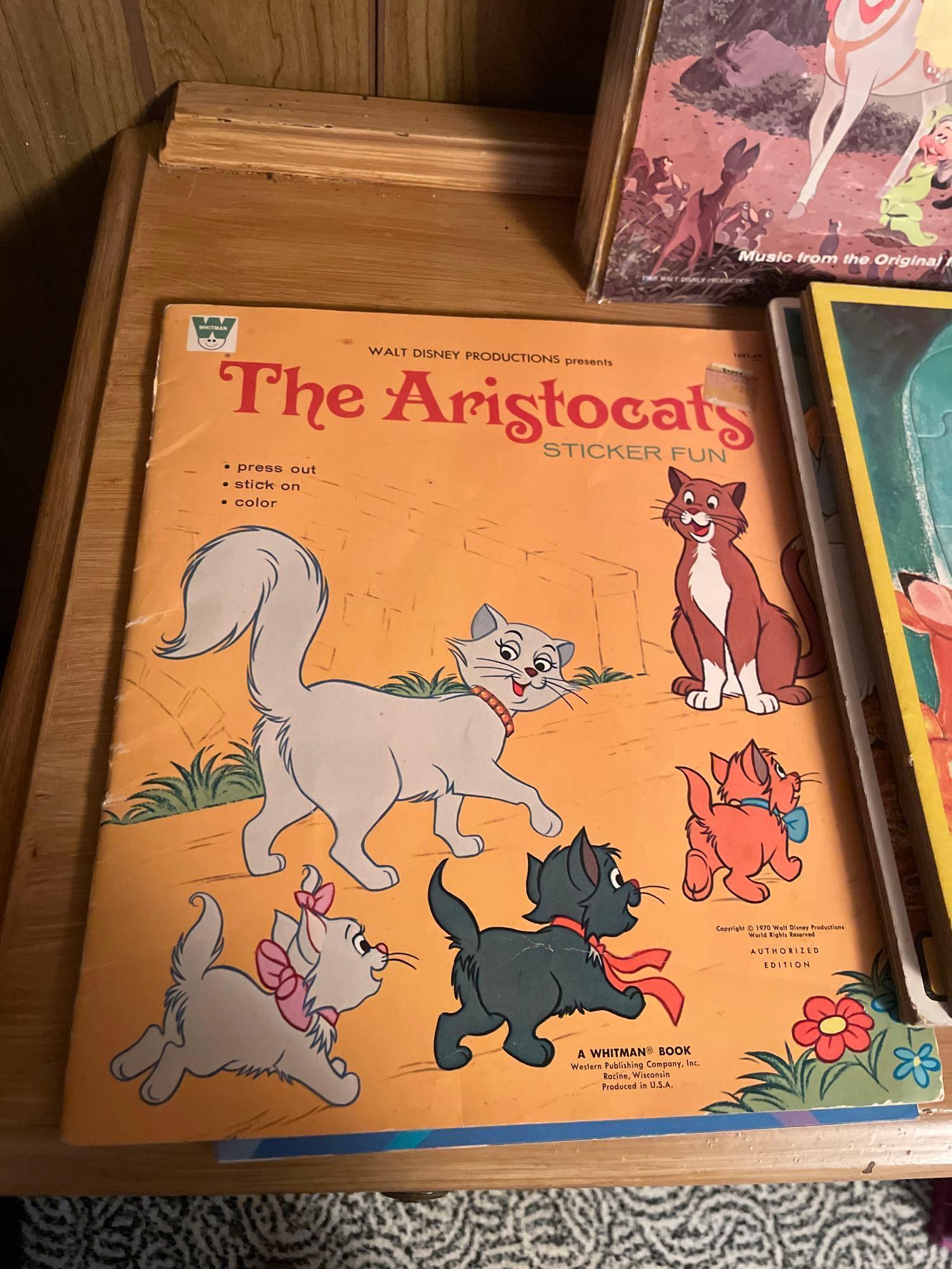 Vtg Disney Records, Puzzles and Books