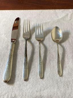 Vintage Reed & Barton Sterling Silver Set With Wavercrest Steak Knives