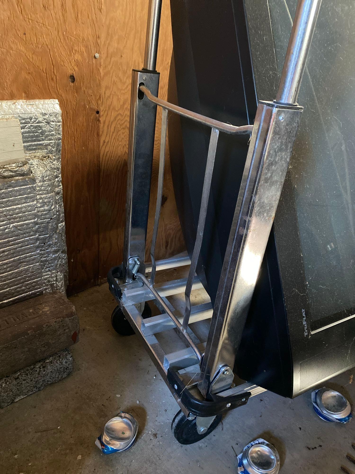 Vintage Tool Box Filled With Vintage Tools & Rolling Cart