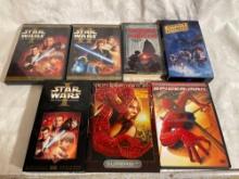 Star Wars DVDs, VHS, Book, and Spider-Man DVDs