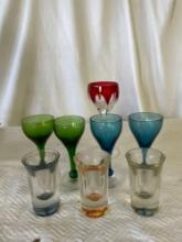 Vintage Cordials and Shot Glasses