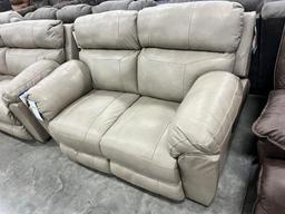 RECLINING LOVE TOP GRAIN LEATHER COSTA PUTTY