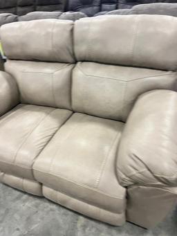 RECLINING LOVE TOP GRAIN LEATHER COSTA PUTTY