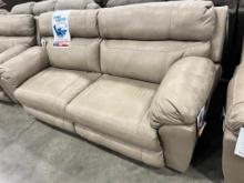 RECLINING SOFA TOP GRAIN LEATHER COSTA PUTTY