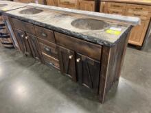 BARNWOOD CONCRETE TOP DOUBLE VANITY 71X21X32 IN