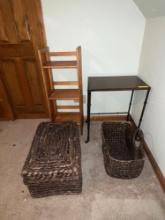 Side Table, Baskets & shelf