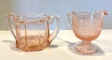 Pale Pink Creamer, and Sugar Bowl